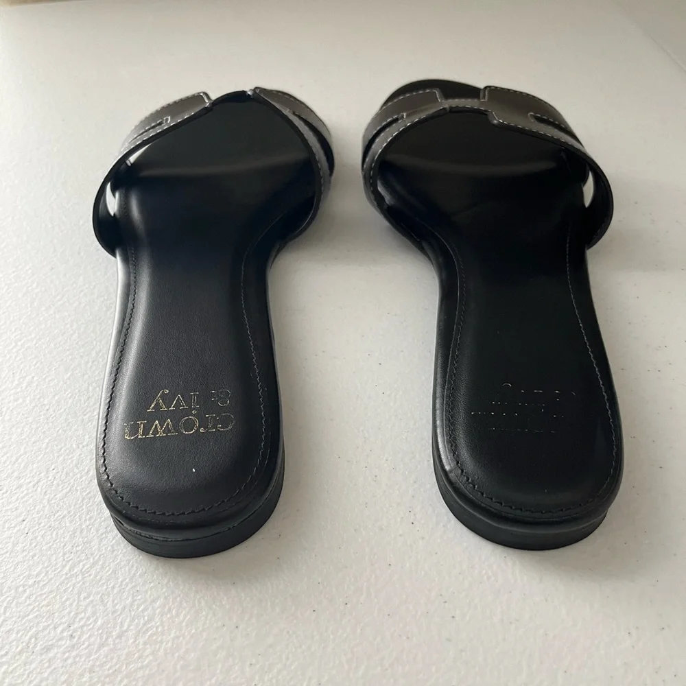 Crown & Ivy Women’s Black Slip-On Comfort Sandals | Size 8.5 | Spring | Low Heel - Picture 11 of 14